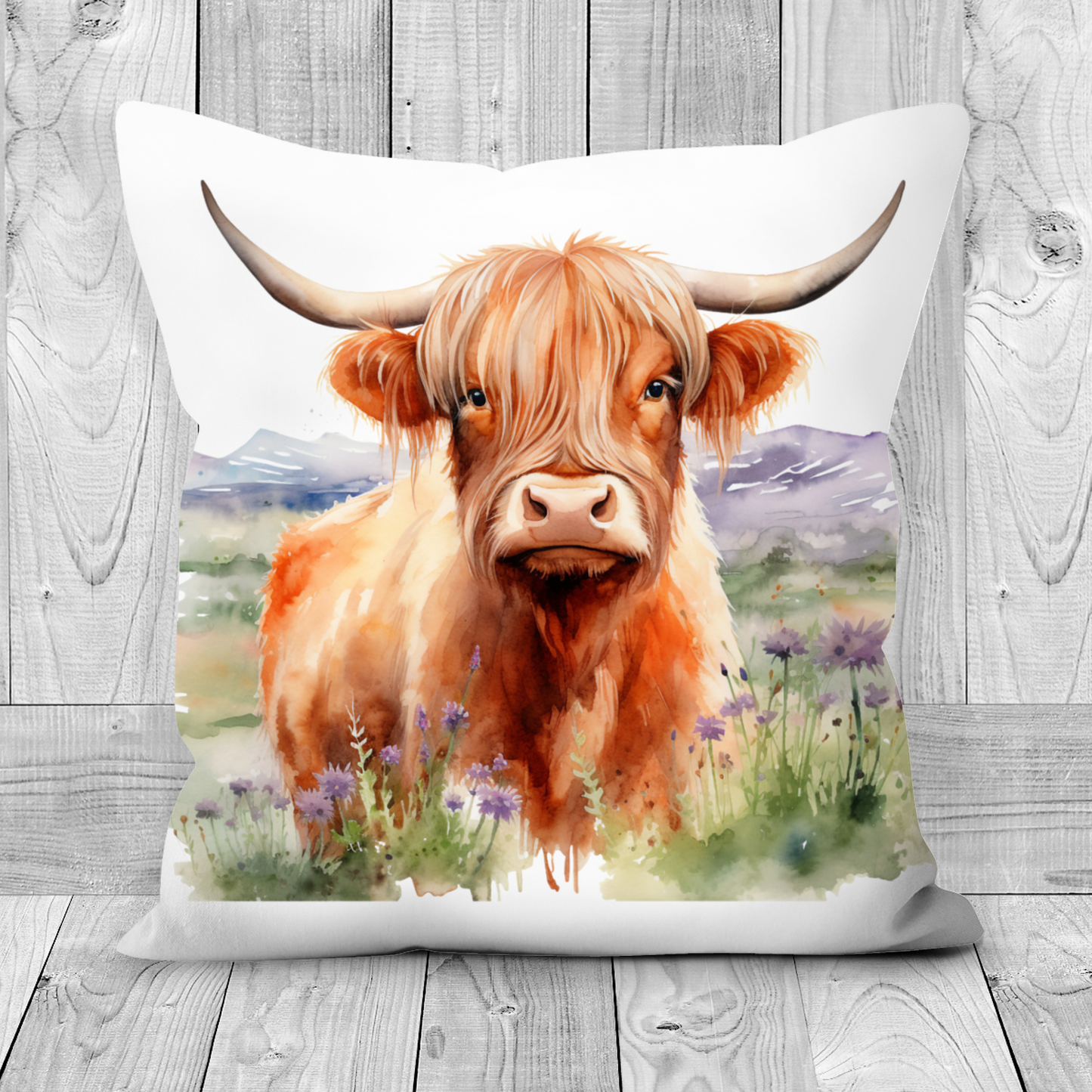 Faux Suede Throw Cushion Single Sided Print