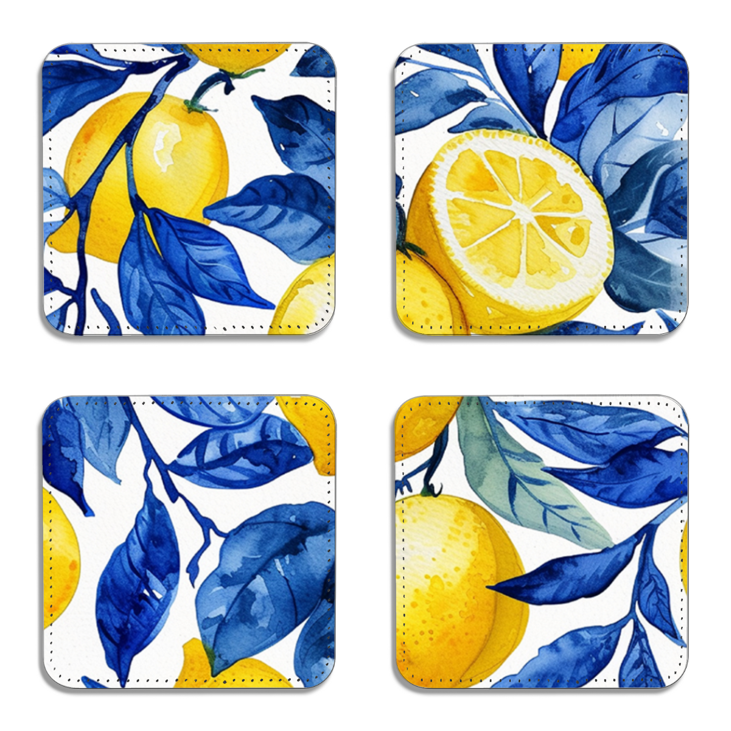 Faux Leather Coasters Set of 4