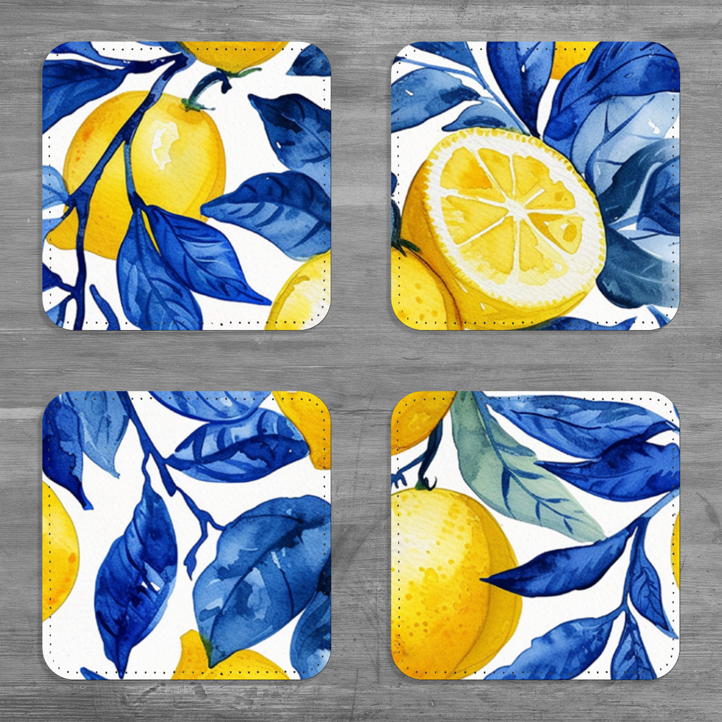 Faux Leather Coasters Set of 4