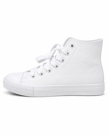 White Canvas High-Top Trainer Blanks – DTF & Heat Transfer