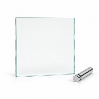 Square Glass Sublimation Photo Panel Blank 85mm with Metal Stand