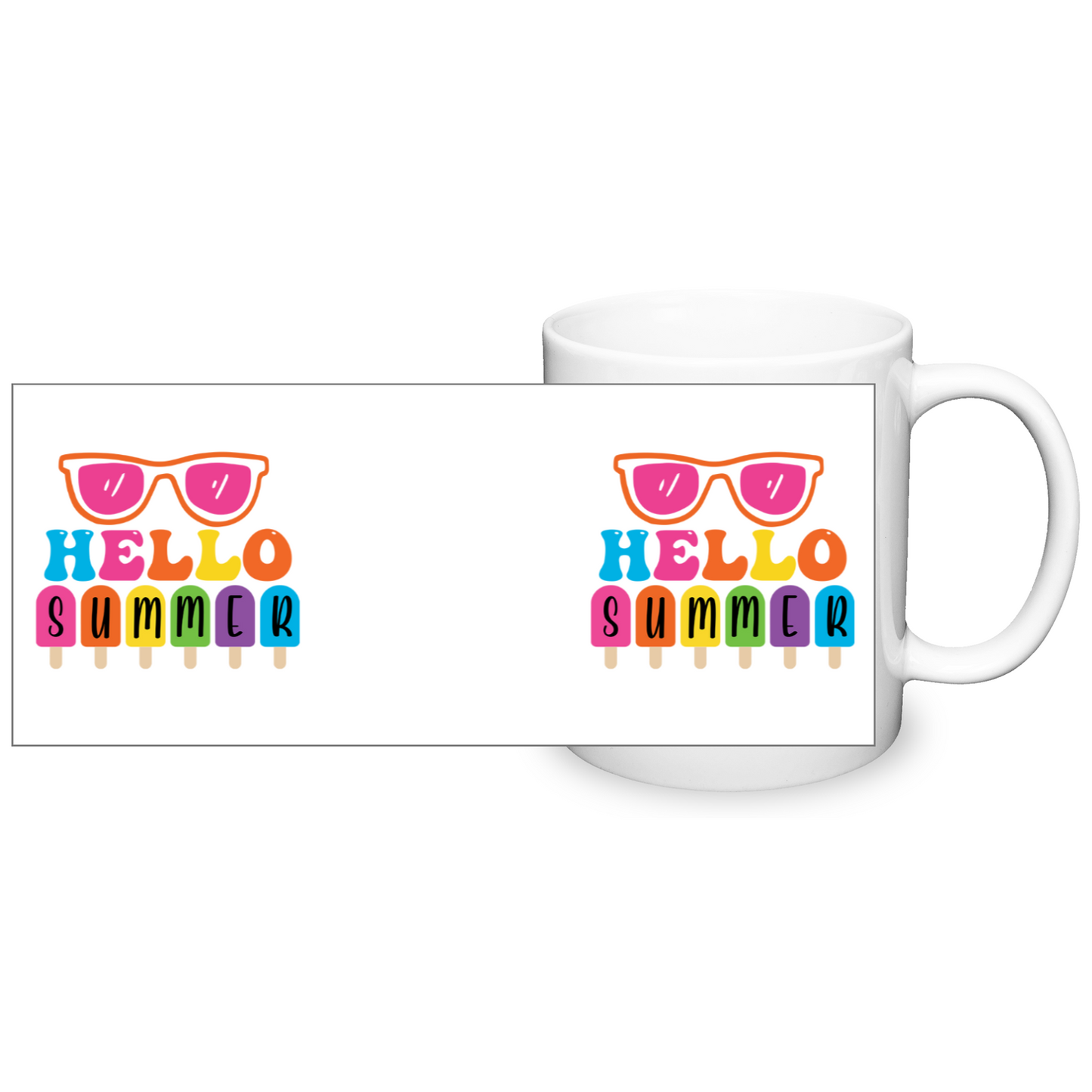 11oz Ceramic Mug Full Wrap Print White & Two Tone - All Colours