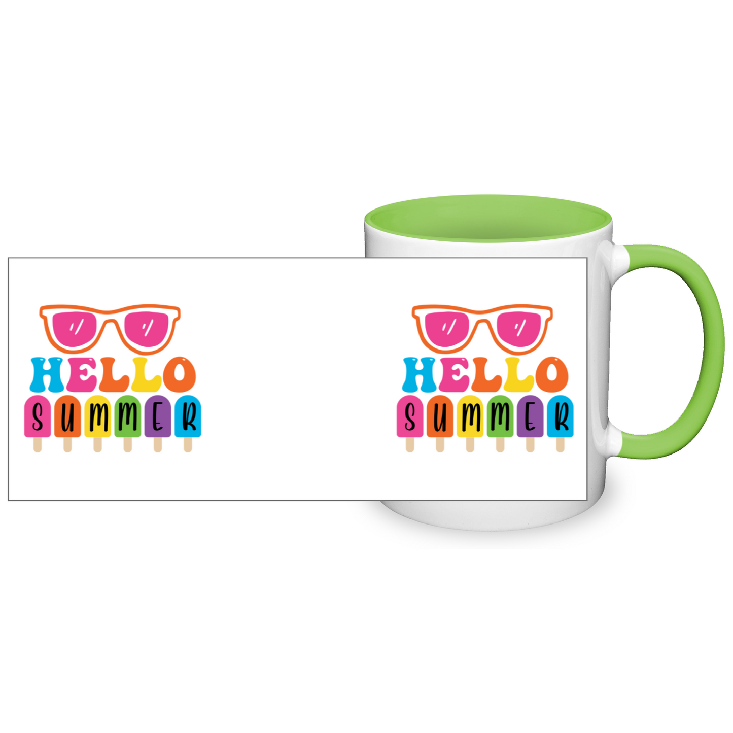 11oz Ceramic Mug Full Wrap Print White & Two Tone - All Colours