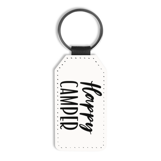 Faux Leather Rectangle Keyring