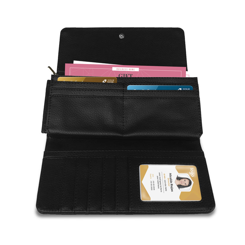 Ladies 3 Fold Purse With Zip & Card Card Holders